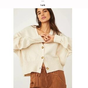 NWT We The Free Found My Friend Cozy Cream Button-Up Women's Sweater